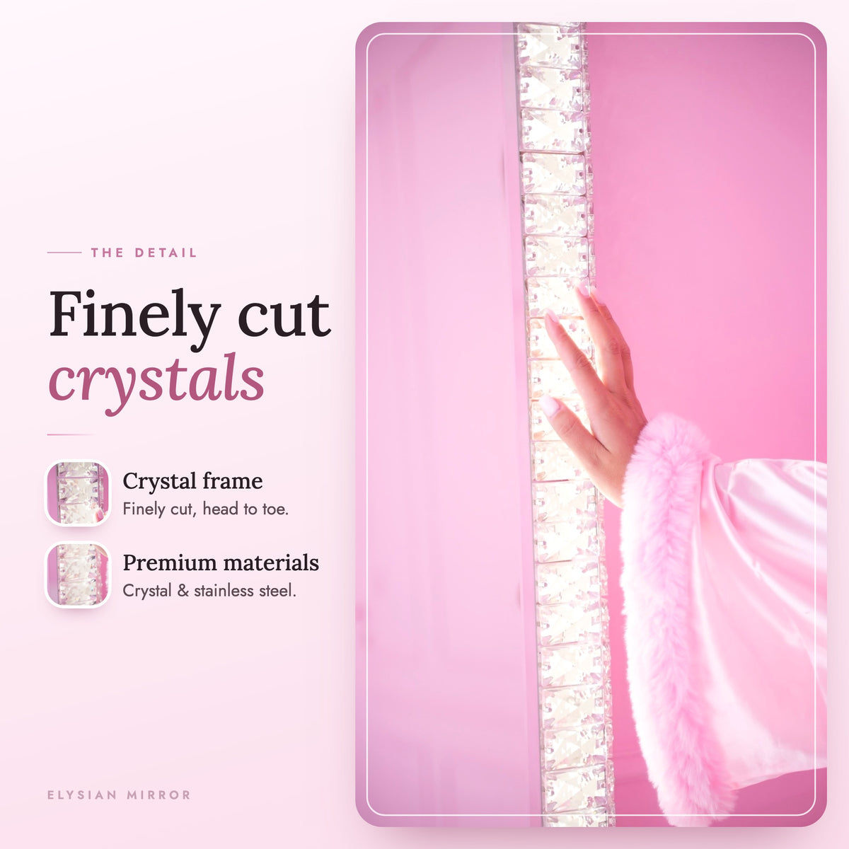 Elysian Mirror - finely cut crystals, premium materials