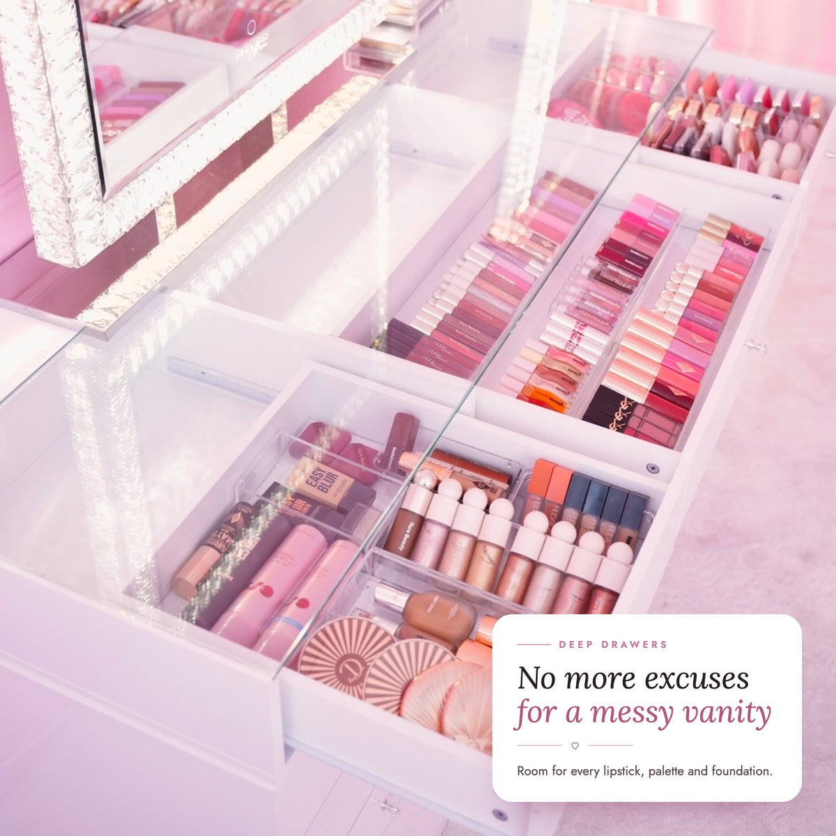 Princess Vanity - deep drawers, no more excuses for a messy vanity
