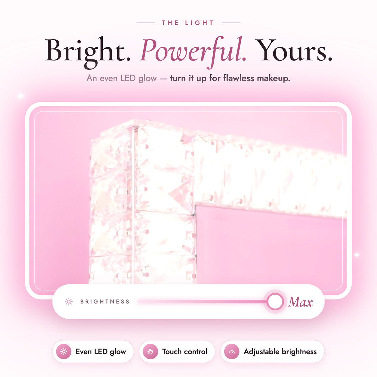 Sydney Mirror - powerful, even LED light with adjustable brightness